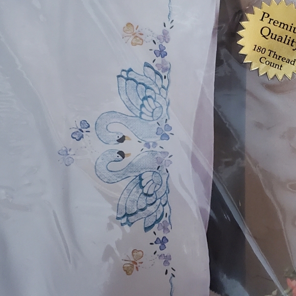 Tobin Home Crafts Swan Embroidery Pillowcases - Picture 3 of 4